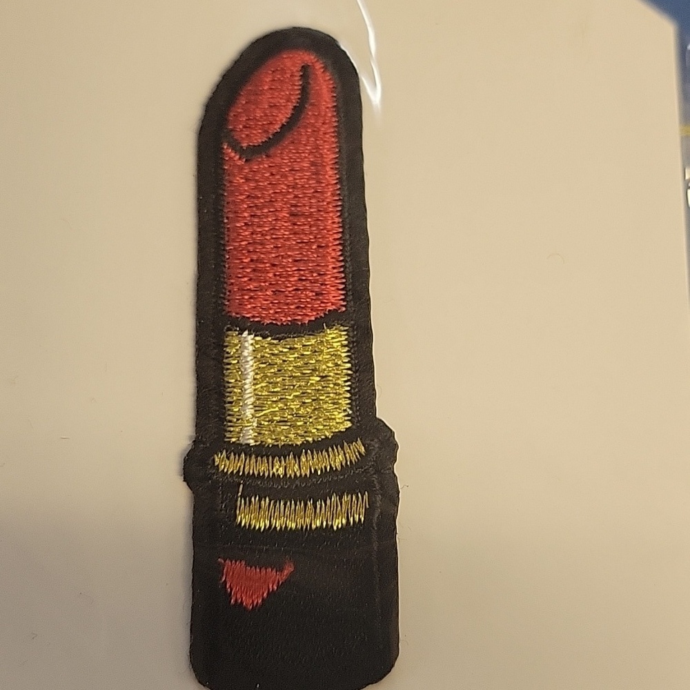 Lipstick Embroidered 2.75" Iron On Patch New
